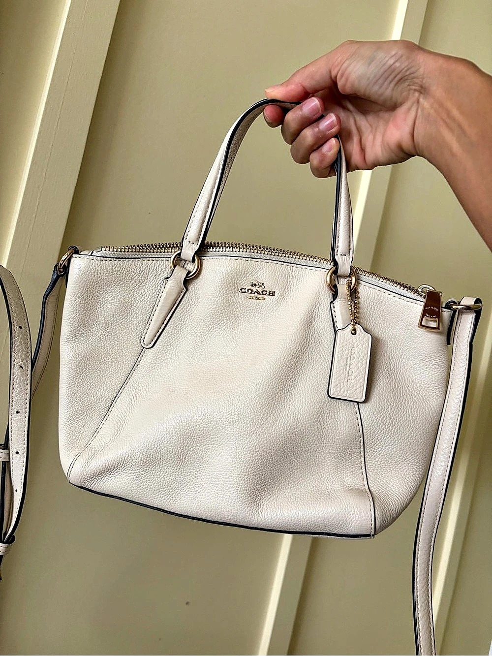 Coach white Leather Tote and crossbody bag